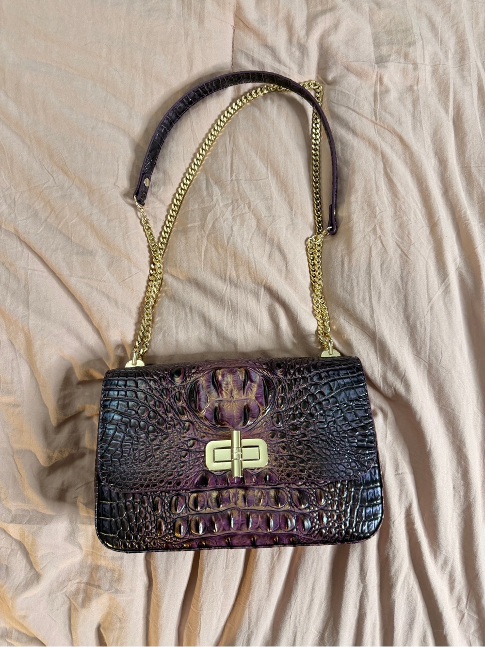 New Brahmin Melbourne ROSALIE Leather Crossbody Shoulder Bag FIG JAM Brown